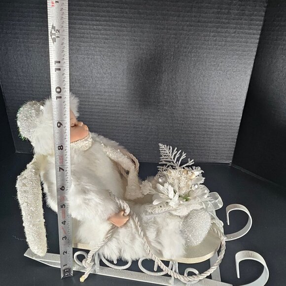 All White Heritage Signature Collection Porcelain Baby Doll in Winter Sleigh - Picture 11 of 11